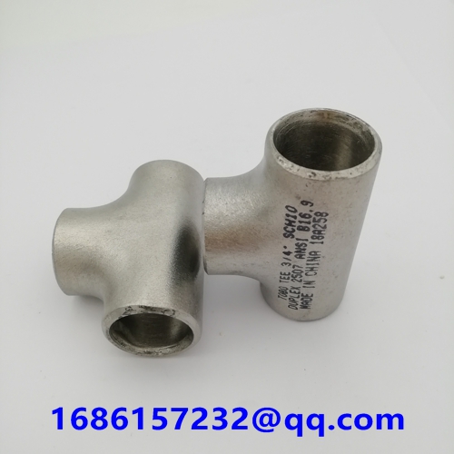Butt weld fittings, Duplex Stainless Steel 3/4'' sch10 Equal Tee ASTM A815 UNS S32950 ASME B16.9