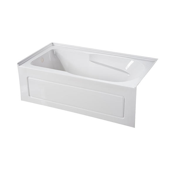 Achilles White Pure Acrylic Rectangular Center Drain Freestanding Bathtub