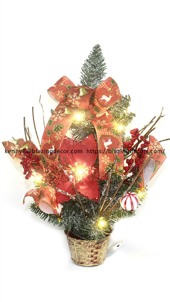 Hot Selling Decorative Christmas Tabletop Christmas Trees with Ornaments
