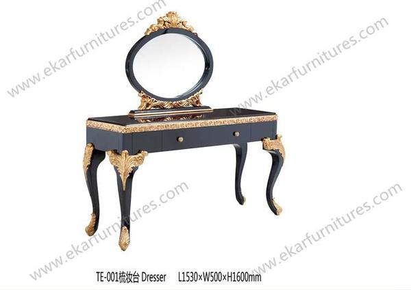 antique luxury wooden dresser with mirror