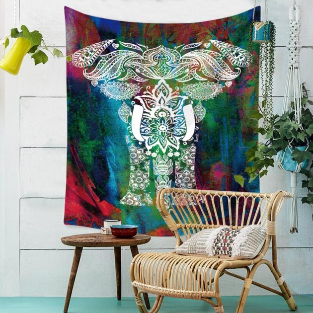 Elephant Tapestry Colored Printed Decorative Mandala Tapestry Indian 130cmx150cm 100x150cm Boho W
