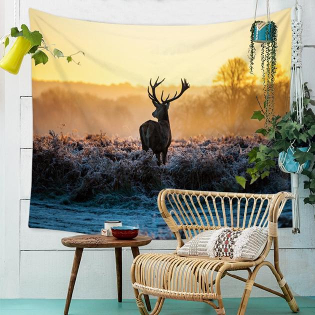 Elk Tapestry Home Decorative Tapete Bedroom Blanket Table Cloth Yoga Mat Cheap Wall Tapestry