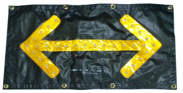 LED Black Yellow Flashing Arrow Banner 