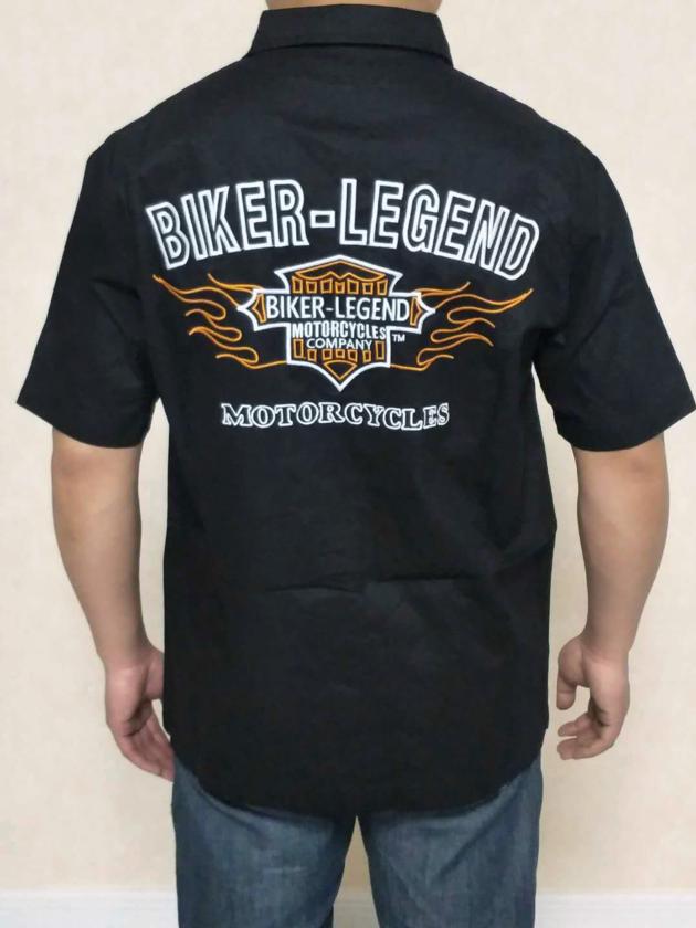 harley biker legend flame shield men's shirts 20FM-98686