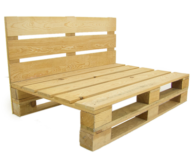 Set of pallet chairs and table for 2 person