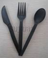 disposable cornstarch black tableware