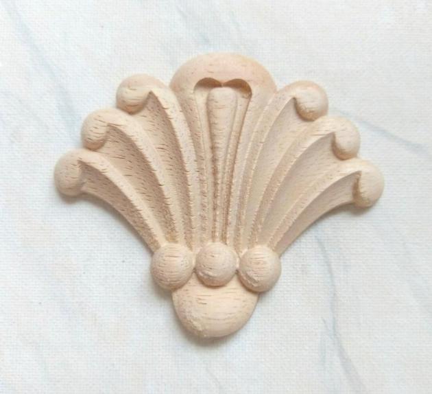 Decorative Ornament OAK Wood Carved Rosette