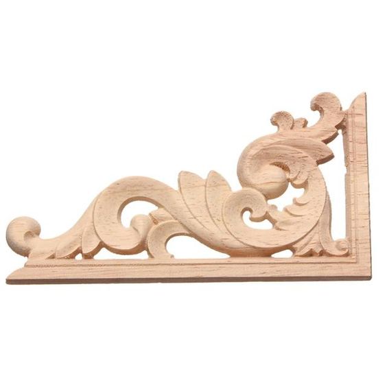 Wood Carving Rosette Applique Wood Embellishments
