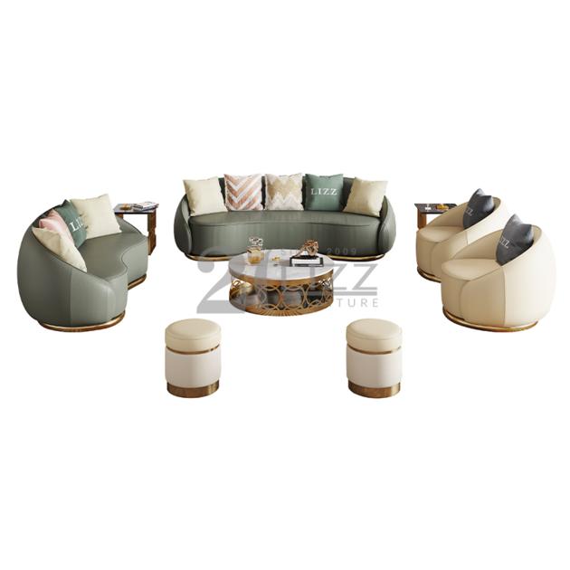 Dubai New Luxury Couch Modern Design Living room Sofa Set Stainless Steel Upholstery Furniture