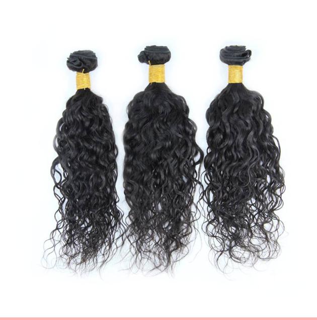 high quality Brazilian Deep Wave Hair Weave With Lace Closure 3 Bundles 