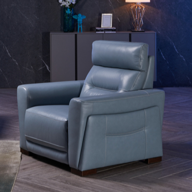 sofa set furniture Living Room Chairs leather reclining function blue electric recliner sofas