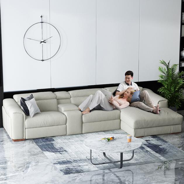 Modern Velvet Fabric Tufted Section Sofa