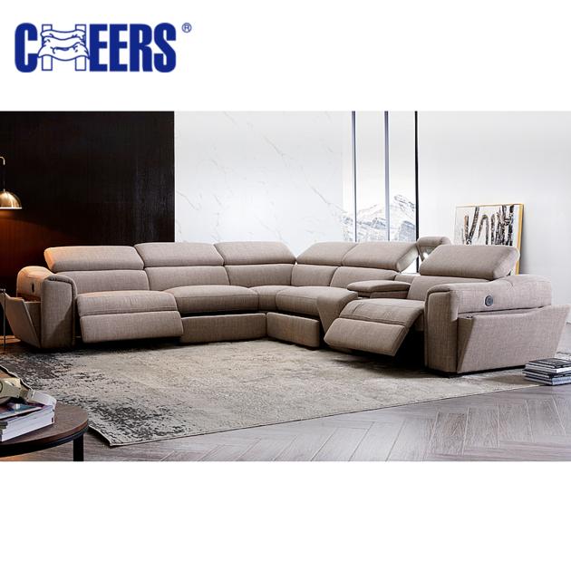 MANWAH CHEERS Manufacturer Luxury Classic Home Furniture sofa Corner Recliner Fabric sectional