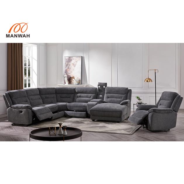 Nordic Furniture Modern Style Corner Sectional 6 Seat Living Room Fabric Sofa Sets