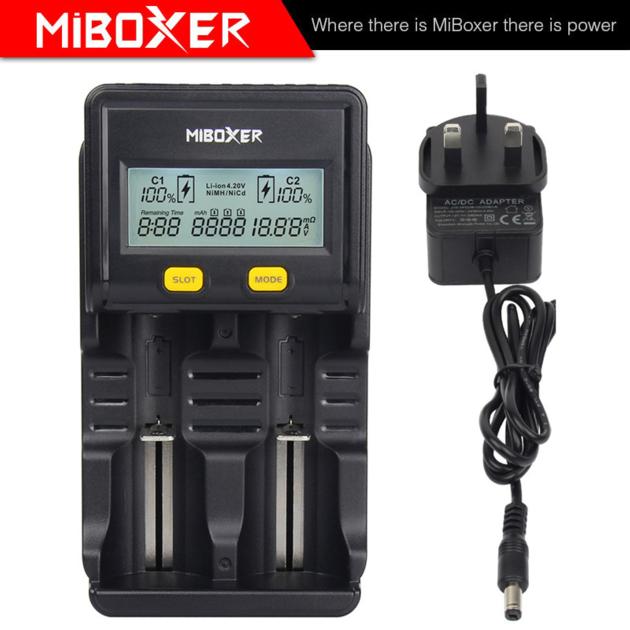 Miboxer New C2-4000 Battery Charger for Li-ion 2 Bay DC Battery Chargers AA NIMH Battery