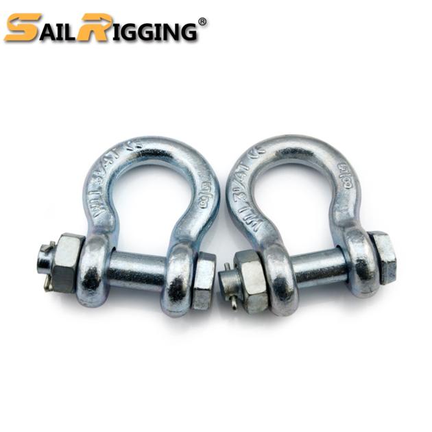 U.S Type Metal Adjustable Rigging Lifting Anchor Shackles with Safety Bolt Pin