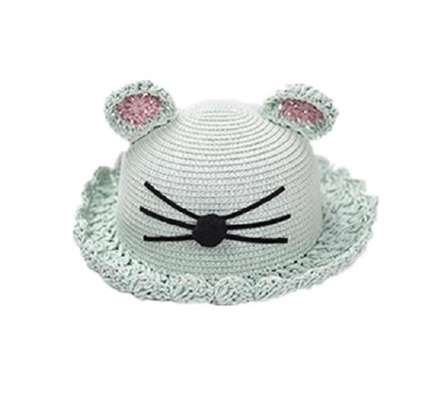 Fashion cat ear custom kids straw hat