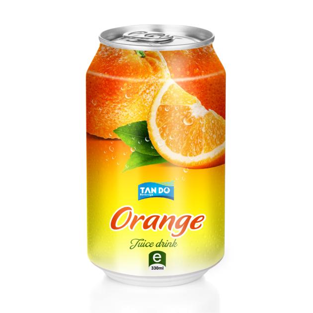 Natural Orange Juice in 330ml can from Vietnam