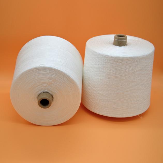 China polyester yarn virgn bright 100 percent spun polyester yarn 42S/2