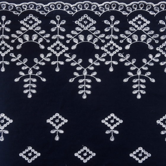 Embroidery Swiss Blue Cotton Embroidered Lace