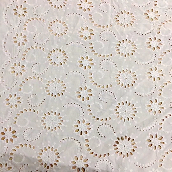 voile Embroidered Pattern plain white lace cotton fabric