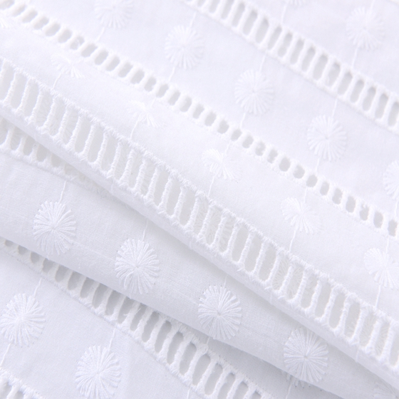 net embroidered white cotton fabric lace embroidery