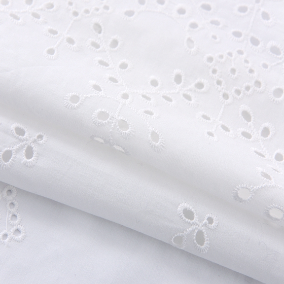 white cotton fabric embroidered fabrics for clothing