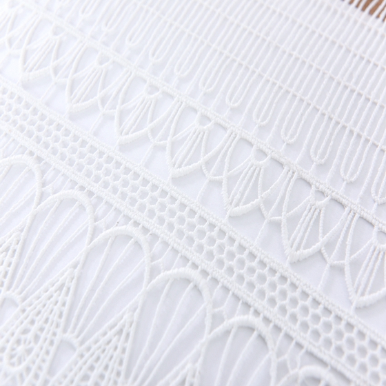 white cotton embroidery chemical lace embroidered fabric