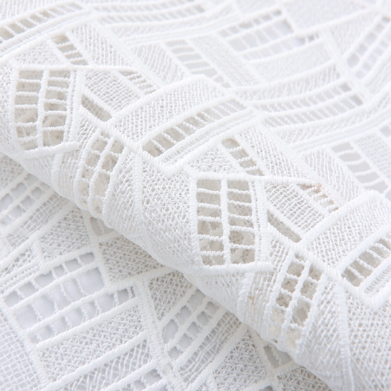 punch hole embroidered white cotton lace embroidery fabric