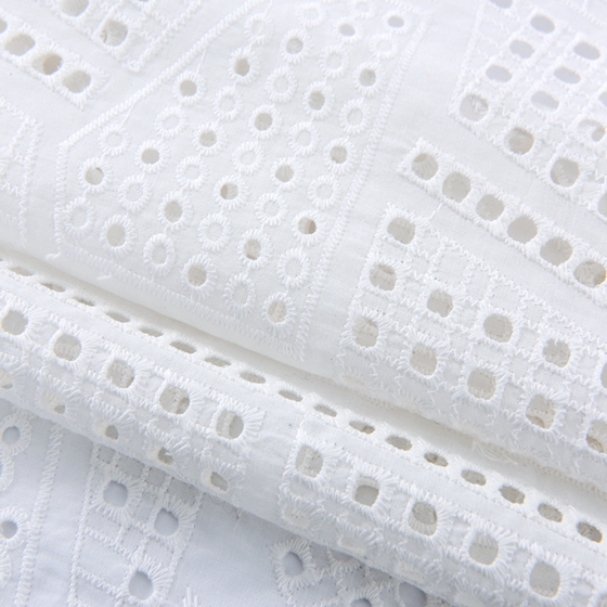 embroidery white cotton fabric