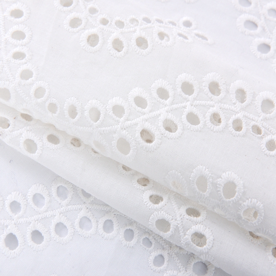 custom cotton fabrics embroidered white fabric
