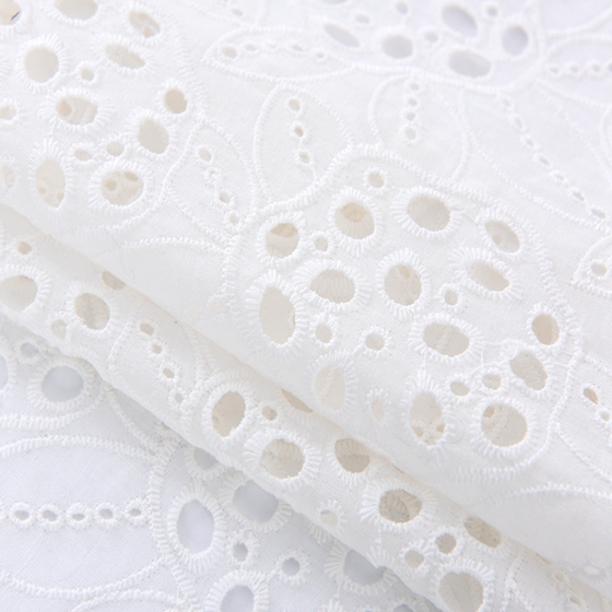 eyelet net cotton wedding lace fabric embroidery stone