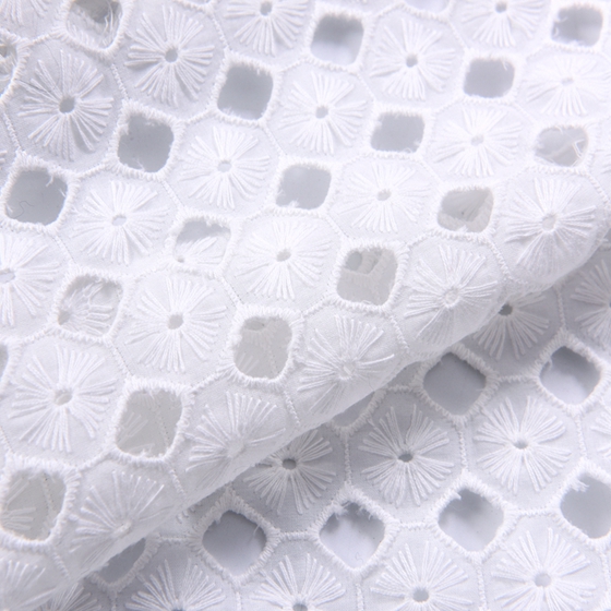 cotton embroidery lace fabric with holes