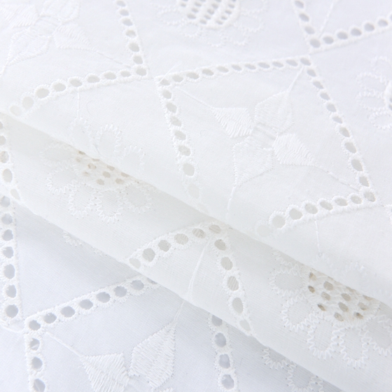fashion white cotton voile lace embroidery fabric