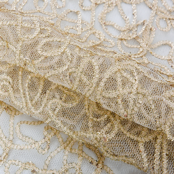 african  embroidery  gold mesh lace new sequin fabric