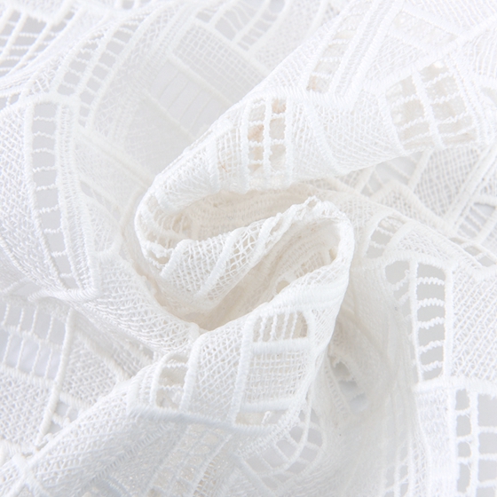Punch Hole Embroidered White Cotton Lace
