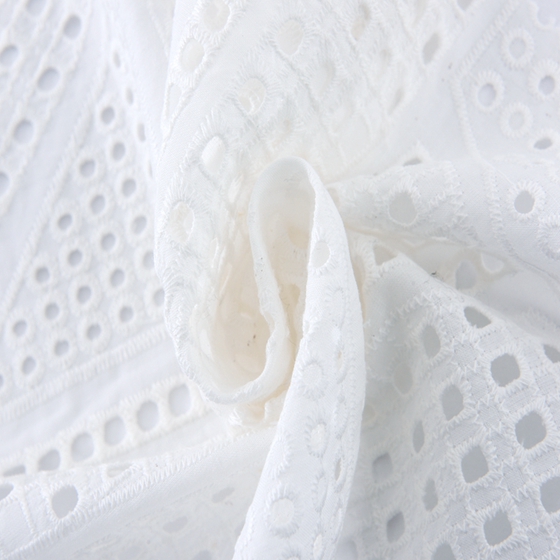 Embroidery White Cotton Fabric