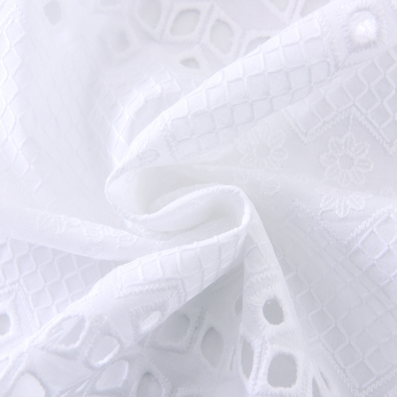 High Quality White Cotton Lace Fabric