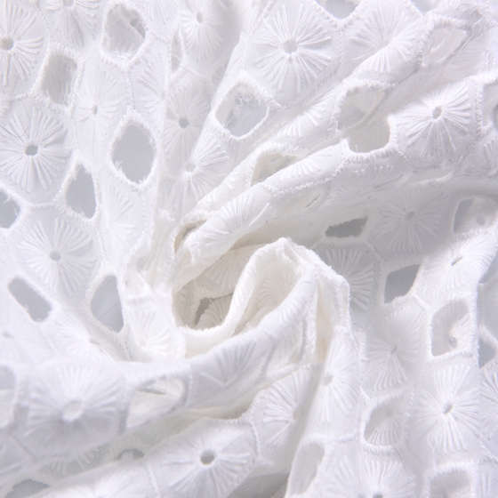 Cotton Embroidery Lace Fabric With Holes