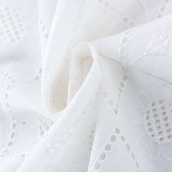 Fashion White Cotton Voile Lace Embroidery
