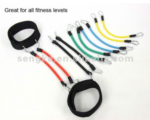 fitness equipment nature latex leg resistance bands, leg trainer, leg tube kit