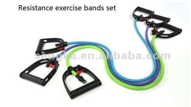 Adjustable handles tubes resistance latex fitness bands