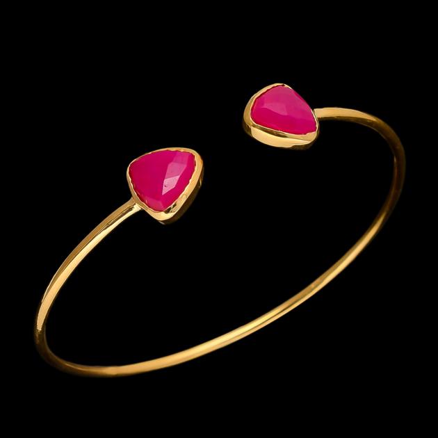 Hot Pink Chalcedony Bracelet