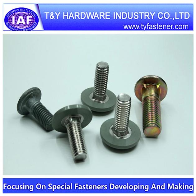 Fin neck bolt with cap / zinc plated / class4.8