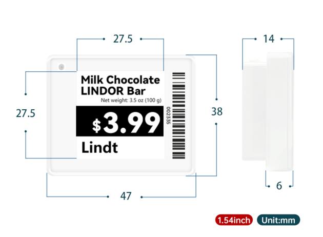 1 54 Inch Electronic Shelf Label