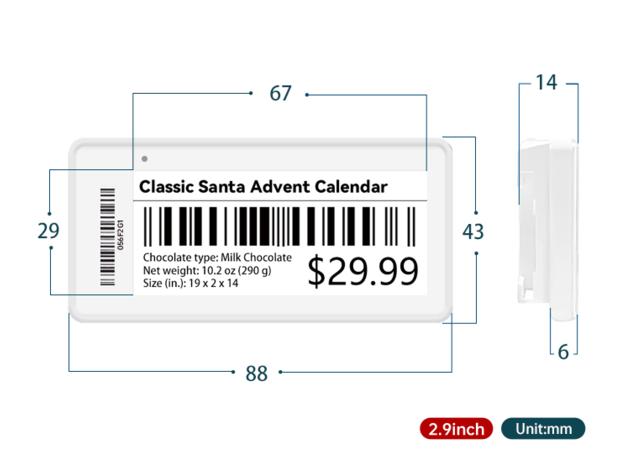 2 90 Inch Electronic Shelf Label