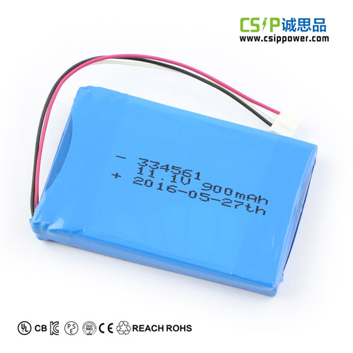 Rechargeable lipo battery pack 11.1v 900mah 334561 li polymer battery pack support OEM/ODM