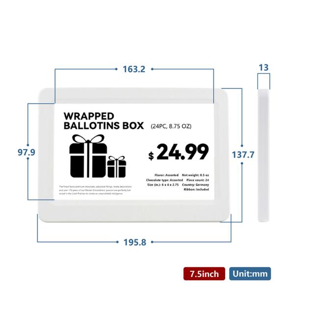 7 50inch NFC Electronic Shelf Label
