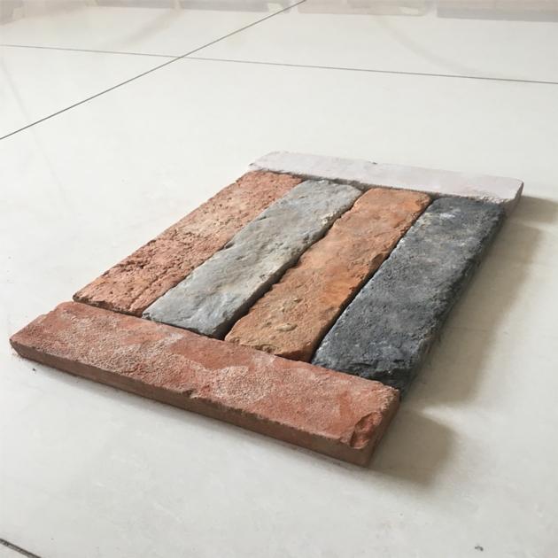 Sliced old grey brick
