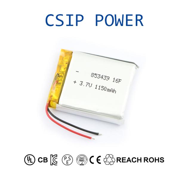 rechargeable Li-Polymer battery 853439 3.7V 1150mAh for electronic devices support OEM